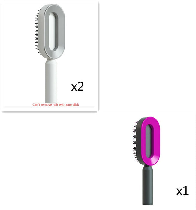 Self Cleaning Hair Brush For Women One-