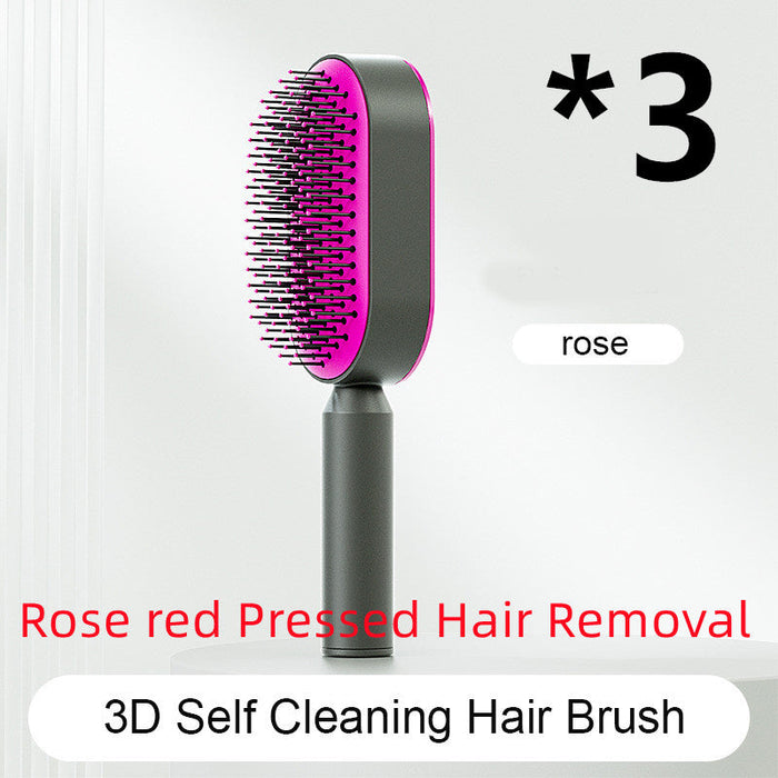 Self Cleaning Hair Brush For Women One-