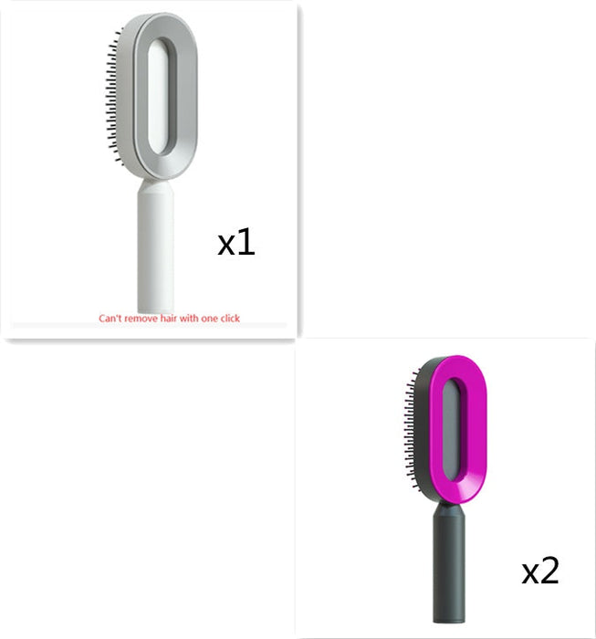 Self Cleaning Hair Brush For Women One-