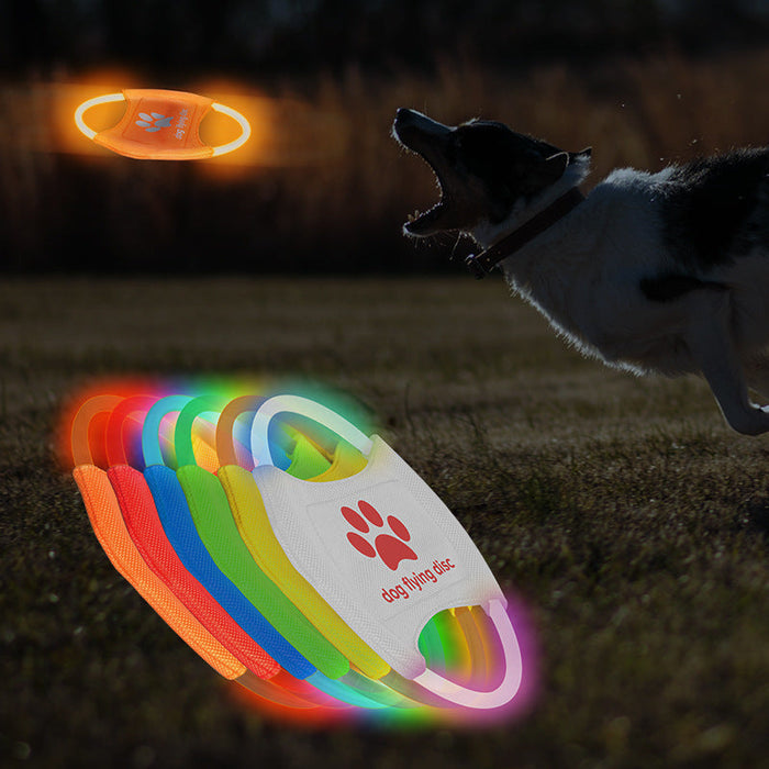 Dog Flying Discs Light Glowing LED Luminous Train