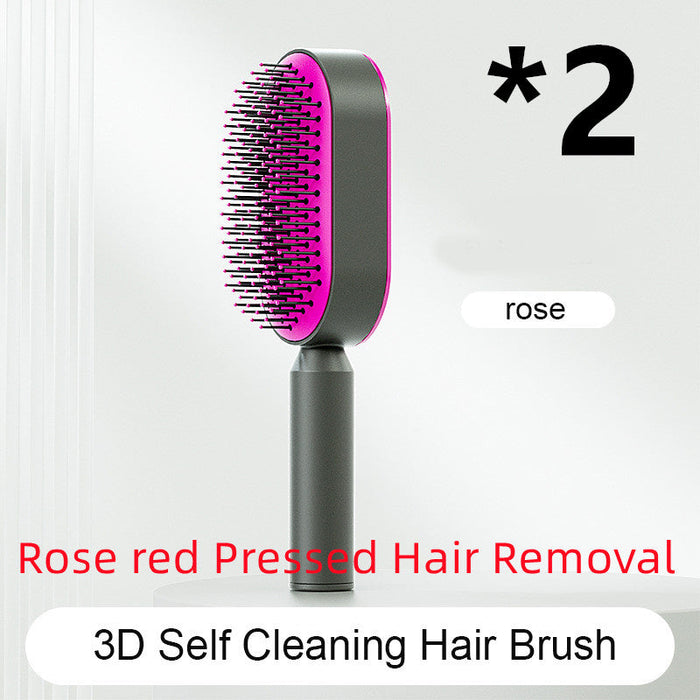 Self Cleaning Hair Brush For Women One-