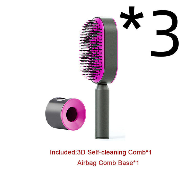 Self Cleaning Hair Brush For Women One-