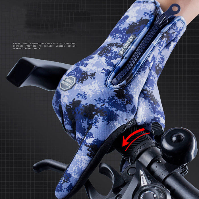 Winter Gloves Touch Screen Riding Motorcycles Gloves With Fleece