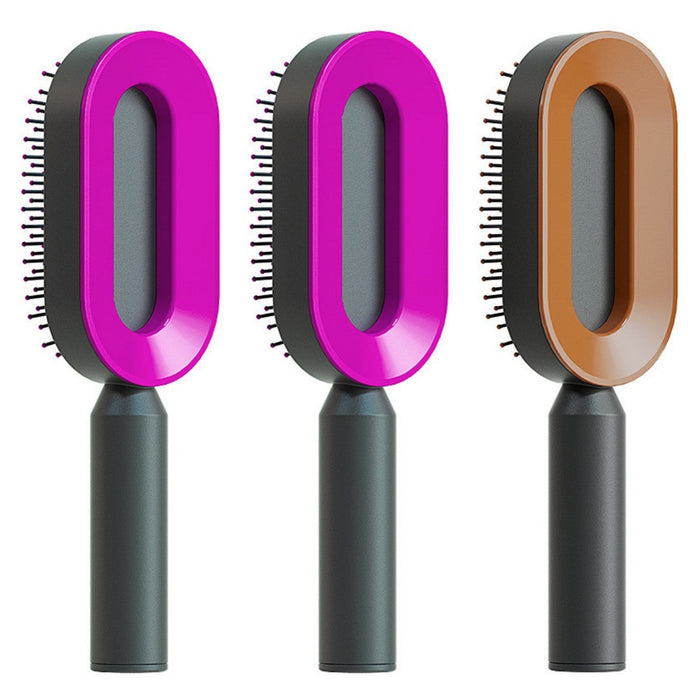 Self Cleaning Hair Brush For Women One-