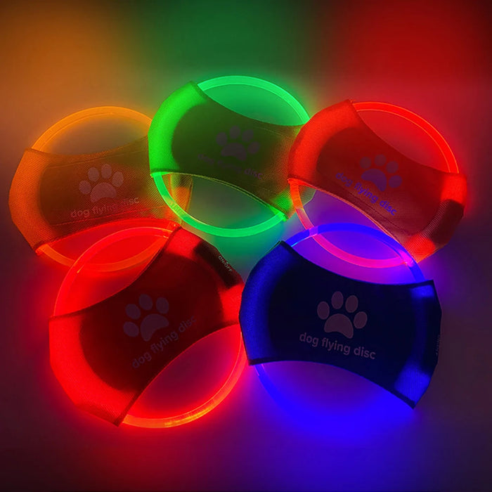 Dog Flying Discs Light Glowing LED Luminous Train