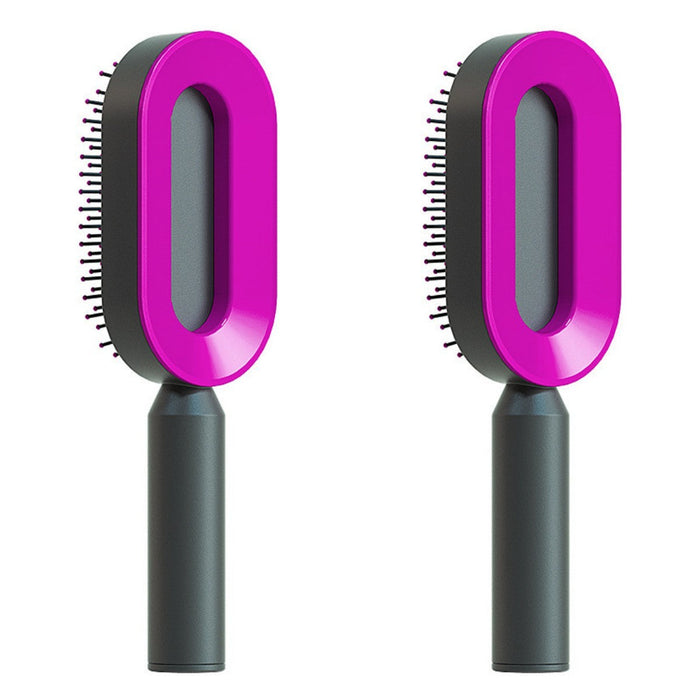 Self Cleaning Hair Brush For Women One-